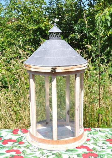 lanterne vitrine mini serre bois verre et metal, Enlèvement, Utilisé