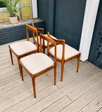 Een set van vier prachtige vintage Lubke eetkamerstoelen., Huis en Inrichting, Stoelen, Ophalen, Hout, Vintage, Zo goed als nieuw