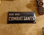 oud straatnaam bord Rue des combattants, Enlèvement, Utilisé, Panneau publicitaire