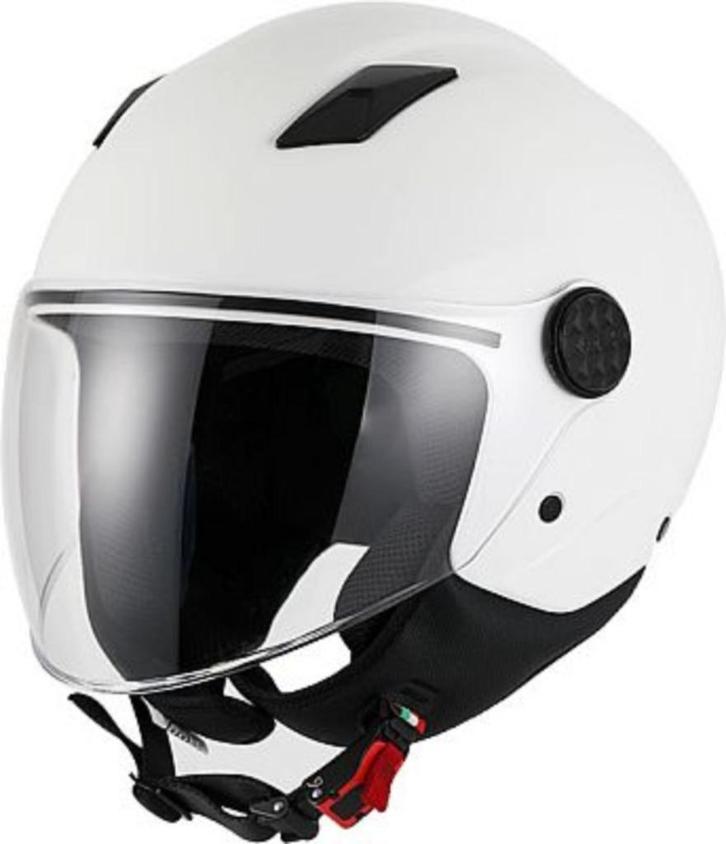 VITO JET AMARO GLOSSY WHITE HELM 1231 verkoopprijs 55, Motoren, Kleding | Motorhelmen, Dames, Heren, Kinderen, Integraalhelm, L
