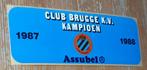 Club Brugge KV grote sticker Kampioen 1987 1988 Assubel, Ophalen of Verzenden, Zo goed als nieuw, Poster, Plaatje of Sticker