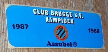 Club Brugge KV grote sticker Kampioen 1987 1988 Assubel