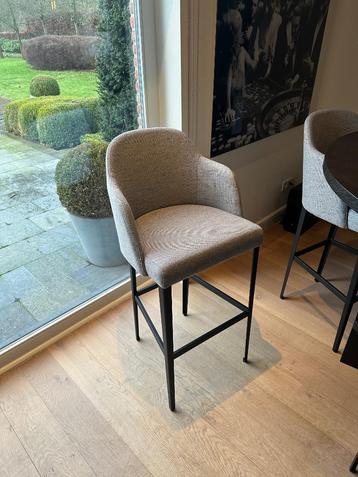 Design barstoel - Grijze stof - 6 stuks beschikbaar voor biedingen
