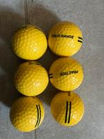 6 gele golfballen (solo range en practice ballen), Sport en Fitness, Golf, Ophalen, Gebruikt, Bal(len), Overige merken