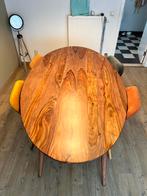 Tafel + 4 stoelen, 100 à 150 cm, Modern, Ovale, Autres essences de bois