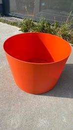 Bloempot retro oranje, 25 tot 40 cm, Kunststof, Gebruikt, Rond