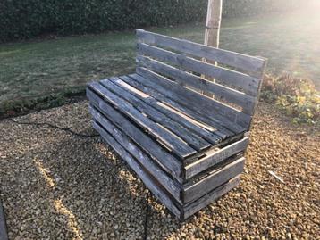 3 x Paletten houten tuin/zitbanken beschikbaar voor biedingen