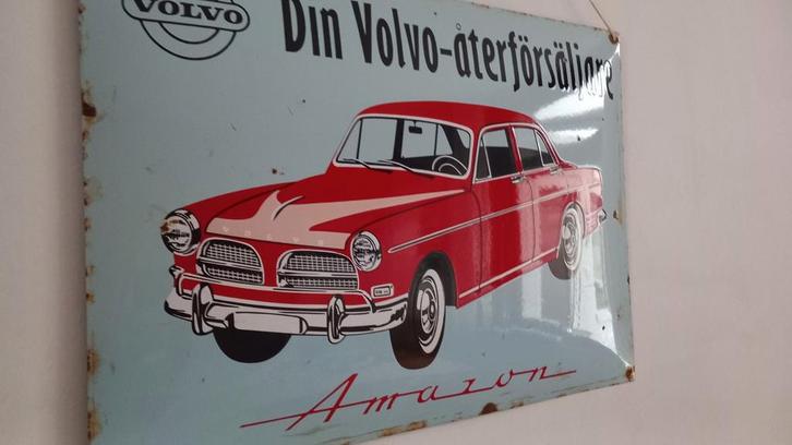 Origineel Zweeds emaille bord Volvo !!!, Antiek en Kunst, Antiek | Wandborden en Tegels, Ophalen of Verzenden