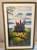 Batik schilderij Bali, Antiek en Kunst, Kunst | Litho's en Zeefdrukken, Ophalen