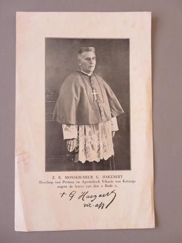  1936 Georges Haezaert Apostolisch Vikaris Katanga Congo  beschikbaar voor biedingen