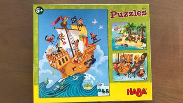 Haba: 3 piratenpuzzels (48 stukjes)