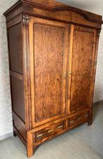 Kersenhouten kledingkast uit de jaren 50, Ophalen, Gebruikt, 100 tot 150 cm, Met hangruimte