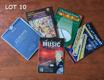 Lot 10. Partitions flûte traversière + CD (qq accomp. piano) beschikbaar voor biedingen