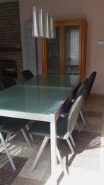 Eetkamerset te koop - 6 stoelen, tafel en verlichting, Huis en Inrichting, Ophalen