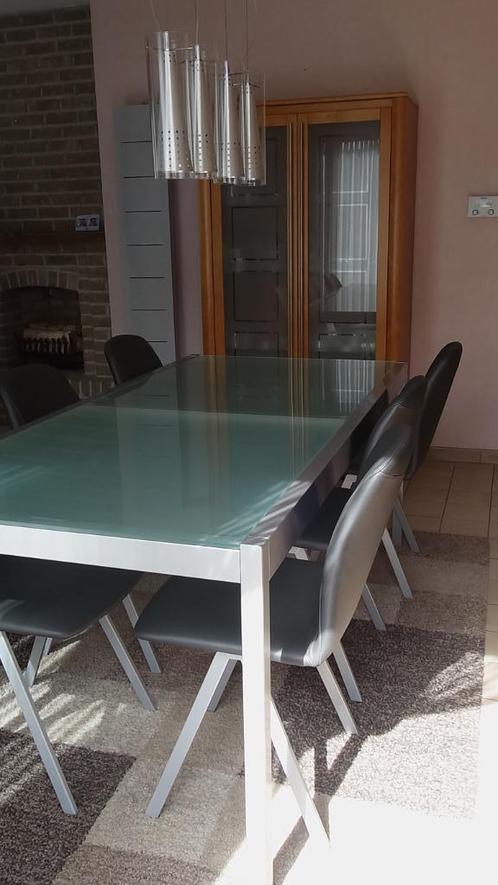 Eetkamerset te koop - 6 stoelen, tafel en verlichting, Huis en Inrichting, Complete eetkamers, Ophalen