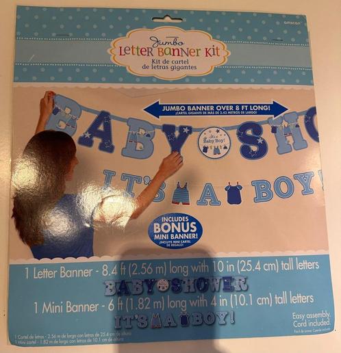 Nouveau! 2 banderoles pour baby shower. emballage non ouvert, Enfants & Bébés, Cadeaux d'accouchement & Assiettes de naissance
