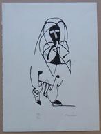 NICOLAS ALQUIN / DES ECLIPSES / ZW-W HOUTSNEDE / 38x21cm SIG, Antiek en Kunst, Kunst | Litho's en Zeefdrukken, Ophalen of Verzenden