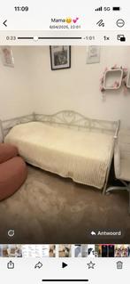 Hemelbed en bureau, Huis en Inrichting, Slaapkamer | Bedden, Ophalen, Zo goed als nieuw, Eenpersoons, Wit