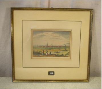 Prachtige Gekleurde Gravure - Unna - 35x33 beschikbaar voor biedingen