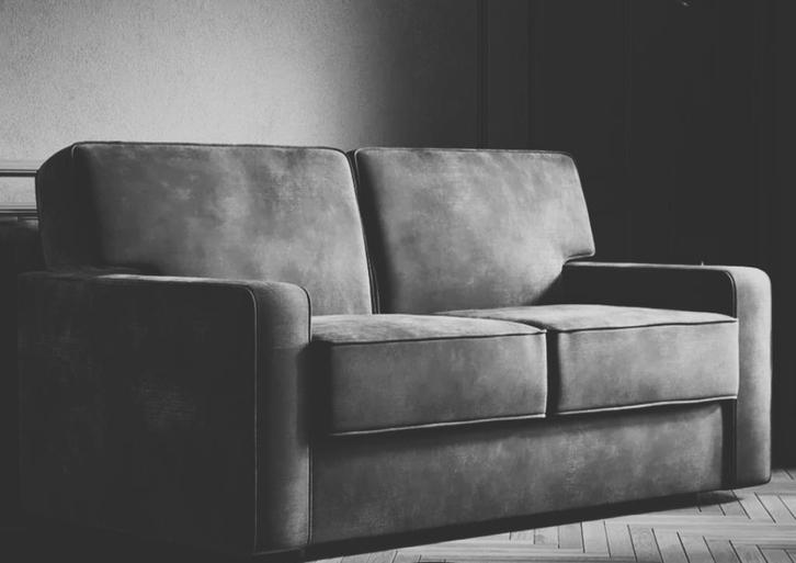 Linea sofa bed, Huis en Inrichting, Slaapkamer | Bedden, Zo goed als nieuw, Tweepersoons, 140 cm, 200 cm, Stof, Zwart, Verstelbaar