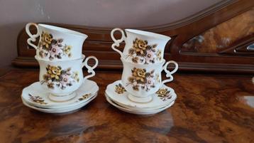 Vintage Royal Ascot serie Yellow Rose 4 Tassen met schotel beschikbaar voor biedingen