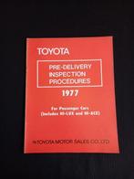 Cahier d'atelier sur les procédures de livraison Toyota 1977, Enlèvement ou Envoi