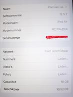 iPad Air  (Software update 12.5.7), Computers en Software, Apple iPads, Wi-Fi en Mobiel internet, 16 GB, Apple iPad Air, 9 inch