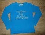 Filou & Friends tshirt bleu à manches longues (122), Comme neuf, Fille, Chemise ou À manches longues, Enlèvement ou Envoi