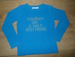 Filou & Friends blauwe longsleeve met print (122), Kinderen en Baby's, Meisje, Ophalen of Verzenden, Zo goed als nieuw, Shirt of Longsleeve