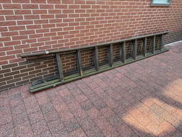 Ladder, hout, houten ladder, schuifbaar,, Enlèvement, Utilisé, Échelle, 4 mètres ou plus