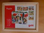 Houten puzzel met 12 blokjes Goki, 2 tot 4 jaar, 10 tot 50 stukjes, Ophalen of Verzenden, Zo goed als nieuw