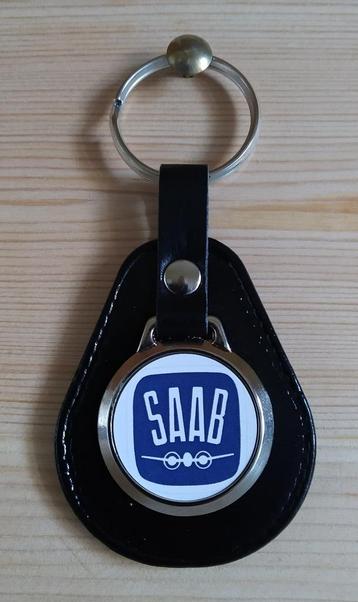 SAAB sleutelhanger , zwart leer beschikbaar voor biedingen