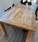 Grote robuuste teak tafel 240x100x78, Ophalen, 100 tot 150 cm, Teakhout, 200 cm of meer