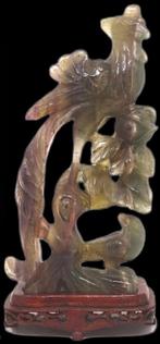 Fluoriet Kwarts Beeld Phoenix 1.4 kg Vogel 27 cm Antiek, Verzenden