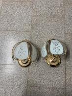 Set vintage wandlampen met bloemgravure, Huis en Inrichting, Lampen | Wandlampen, Ophalen, Zo goed als nieuw