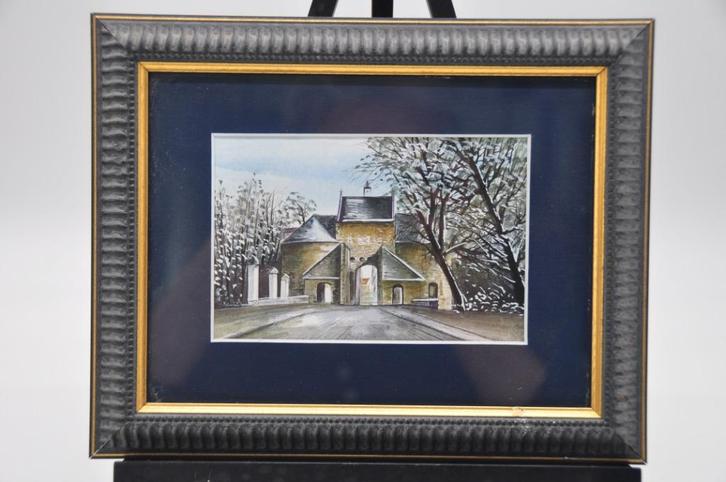 Socotti - aquarel - Smedepoort Brugge - 24*19 cm, Antiek en Kunst, Kunst | Schilderijen | Klassiek, Ophalen of Verzenden