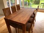 Table 160*85 et 6 chaises en teck d’Inde Henders & Hazel, Huis en Inrichting, Tafels | Eettafels, Gebruikt