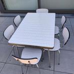 Vintage uitschuifbare tafel met stoelen, Ophalen, Zo goed als nieuw