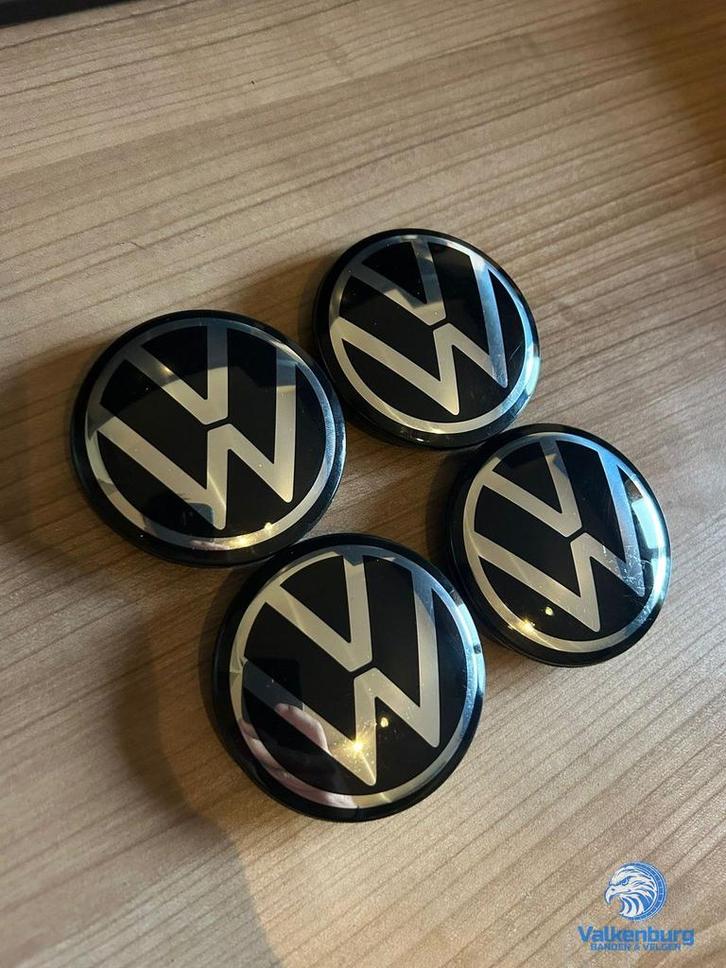 ORIGINELE VW Volkswagen naafkap naafdop set zwart, Auto diversen, Wieldoppen, Gebruikt, Verzenden