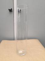 Grand vase en verre avec ouverture oblique transparente, Enlèvement ou Envoi, Comme neuf, Autres couleurs, Verre