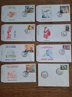 8 First Day covers - Stripfiguren, Postzegels en Munten, Postzegels | Eerstedagenveloppen, Ophalen of Verzenden