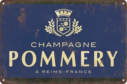 Reclamebord vintage Pommery champagne - mancave poolhouse, Verzamelen, Merken en Reclamevoorwerpen, Zo goed als nieuw, Reclamebord
