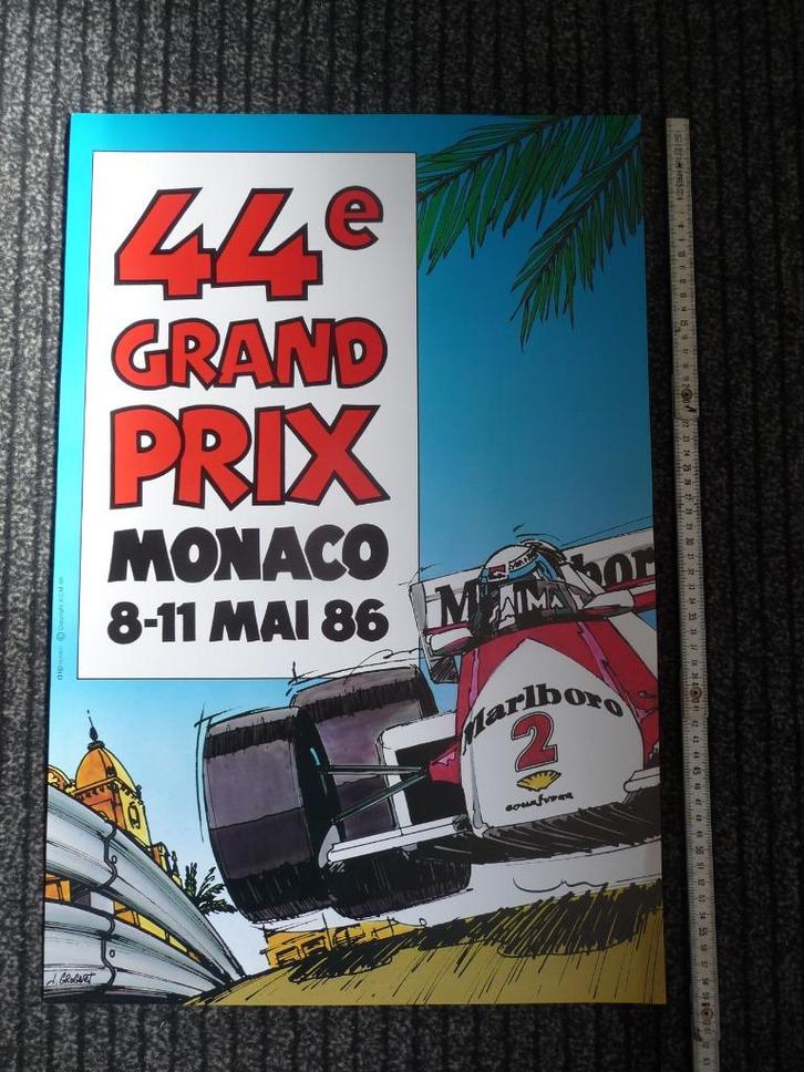 GRAND PRIX MONACO - AFFICHE 1986, Verzamelen, Automerken, Motoren en Formule 1, Zo goed als nieuw, Formule 1, Ophalen of Verzenden