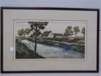 A5070 Robert Hebbelinck ets 90/350 [Landschap schilderij]0, Ophalen of Verzenden