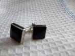 mooie messing manchetknopen met zwate steen, Handtassen en Accessoires, Manchetknopen, Ophalen of Verzenden, Nieuw, Steen