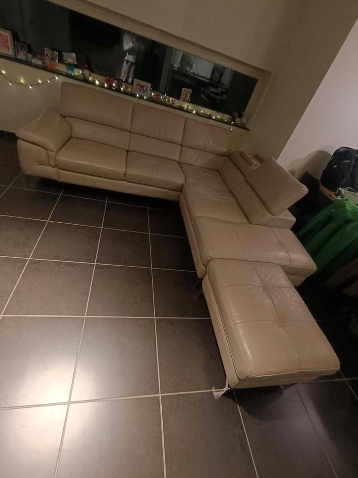 Zetel, Huis en Inrichting, Zetels | Complete zithoeken, Gebruikt, Leer, Ophalen