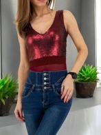 Glitter lovers body wijnrood M/L, Kleding | Dames, Ondergoed en Lingerie, Glo-story, Verzenden, Rood, Body of Korset