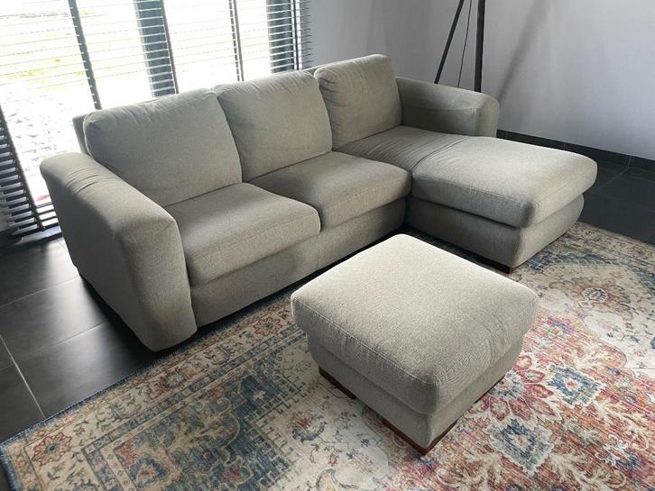 Zetel uit stof, Huis en Inrichting, Zetels | Zetels, Gebruikt, Hoekbank, Vierpersoons of meer, 200 tot 250 cm, 75 tot 100 cm, Stof
