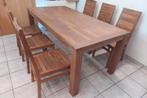 Houten Eetkamer Tafel + 6 stoelen (tot en met donderdag), Ophalen, Gebruikt