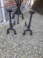 smeedijzeren chenets / haardbokken, Ophalen, Gebruikt, Houthaard